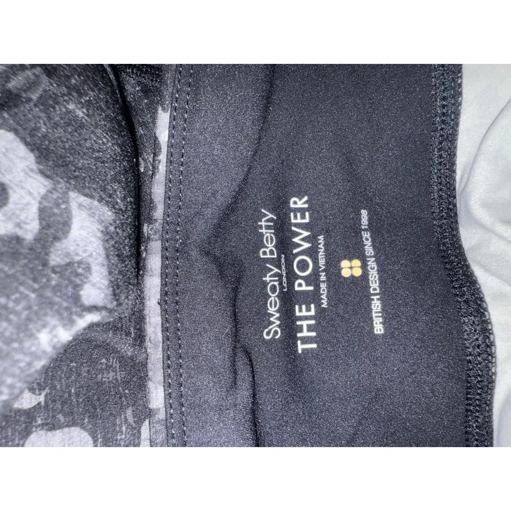 SWEATY BETTY The Power LEGGING 7/8 Length Black Gray Camo Women's Sz‎ XXS